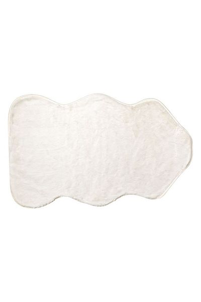 TOPI TOY Beige rabbit fur imitation rug, animal shape, soft texture, 60 x 100 cm