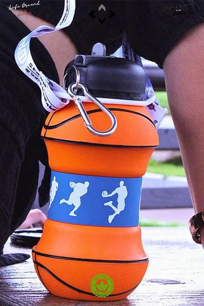 LİGROUND Pop-Up 100% Silicone Pop-Up Drinking Bottle with Straw and Flask for Children Adult Sports Water Bottle 550 ml