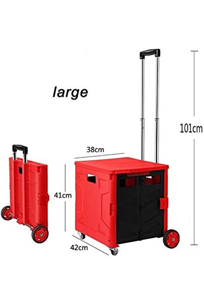Generic Heavy Duty Shopping Car Strong Folding Trolley Light Plastic Two Wheels Easy Assembly Shopping Cart