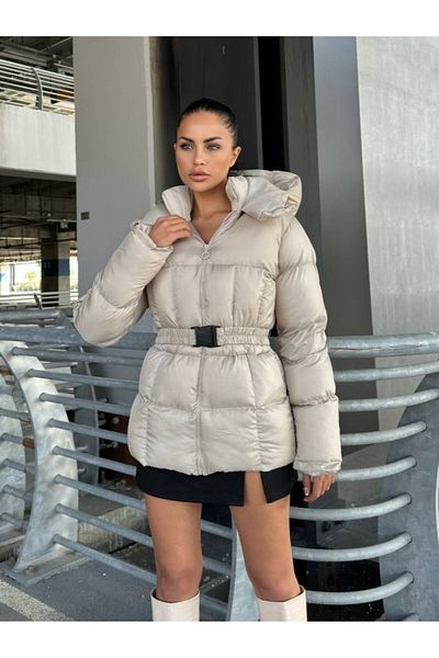 GAMZE ALPTEKİN Waterproof Fabric Imported Fabric Hooded down Jacket Waterproof down Jacket Windproof