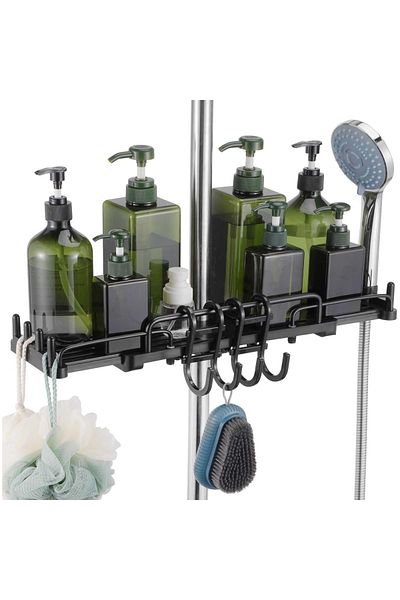 OEM Sapgrc extendable shower shelf, 12 x 33, 48 cm, plastic, black