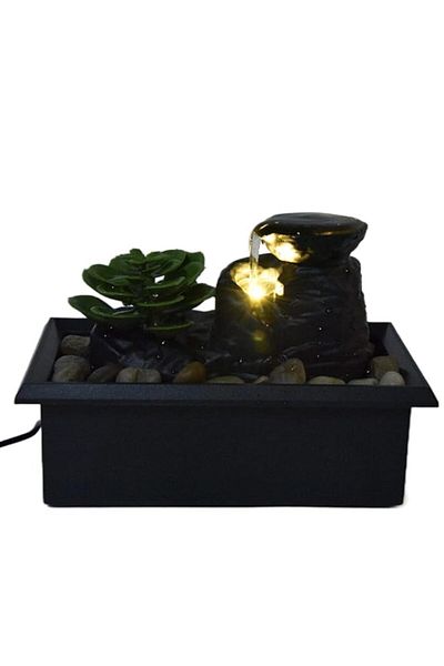 Generic Luqeeg Water Fountain Ornaments with LED Light, USB Decor for Home Office Table