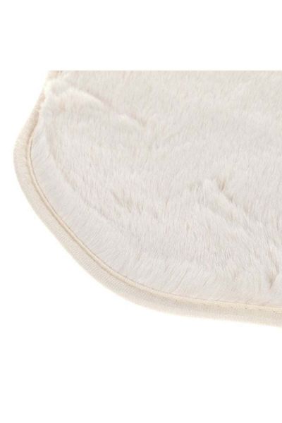 TOPI TOY Beige rabbit fur imitation rug, animal shape, soft texture, 60 x 100 cm