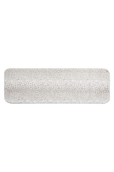 TOPI TOY Hallway rug, grey with beige polka dots, faux fur, 150 x 50 cm