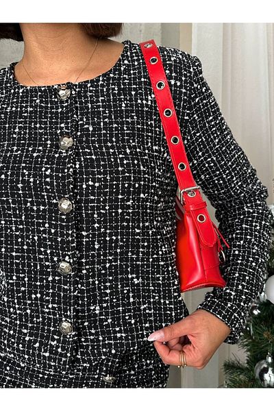 Bleu Petite Black Full Button Detail Skirt Middleton Suit