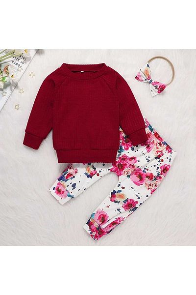 UniqueStore.ro Set de trei piese Dolores Red - 3-6 luni