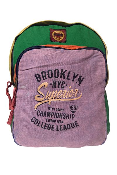 Old Cotton Quality Single Compartment Vintage Casual Design Daily Backpack Travel School Camping Bag 32 cm X 38 cm