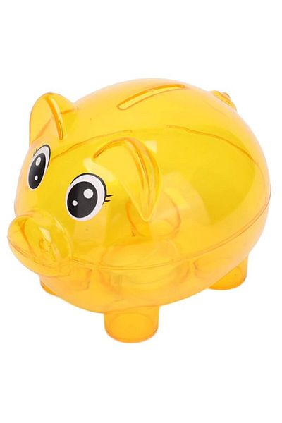 Generic Yitre Transparent Cute Piggy Bank for Kids, Adorable Plastic Little Pig Piggy Bank with Lid on the