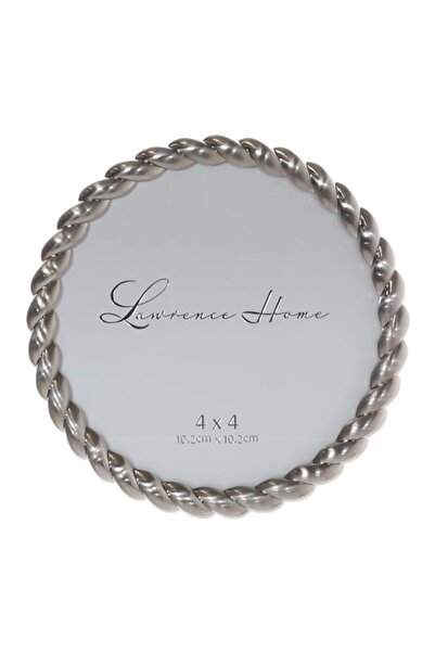 Generic Brand Lawrence Frames 4x4 Round Brushed Nickel Metal Picture Frame wi...