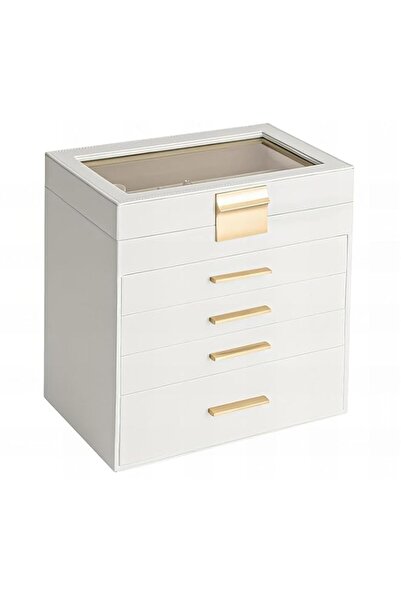 Generic صندوق منظم مجوهرات KEEP MASTER مع غطاء زجاجي، منظم مجوهرات من 5 طبقات...