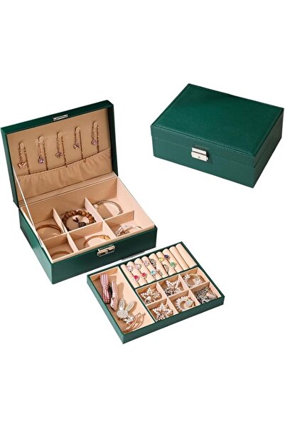 Generic Boxes, Double Jewelry Box Organizer for Earrings, Necklaces, and Rings - Elegant Storage Solution S