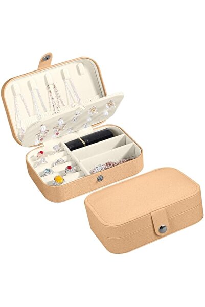 Generic صندوق مجوهرات للسفر من URbazaar، مكون من قطعتين، صناديق تخزين عرض مزد...