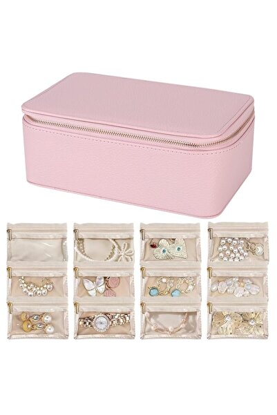 Generic صندوق مجوهرات هوماركت مع 12 قطعة من حقائب المجوهرات المخملية وحافظة م...