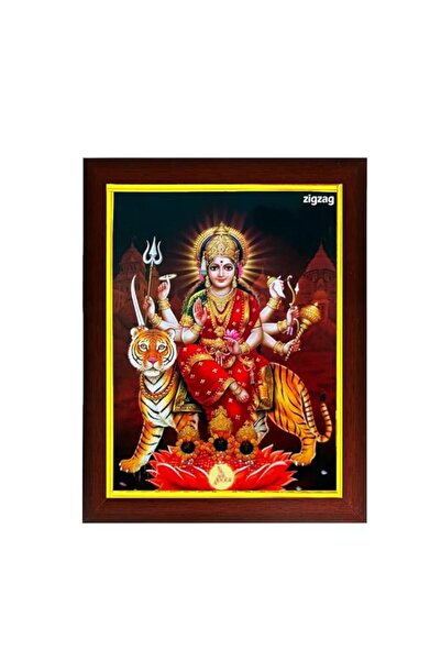 Generic zig zag Durga Maa Sherawali Photo Frame For wall / Table / Pooja room...