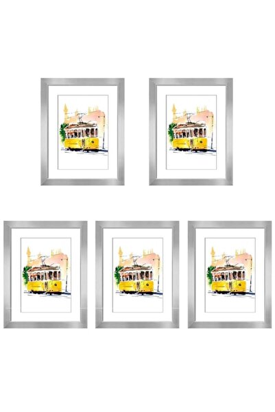 Generic مجموعة إطارات صور JZS من 5 قطع، عرض صور 5×7 مع حصيرة أو 8×10 بدون حصي...