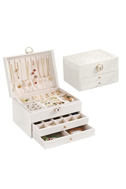 Generic منظم صندوق مجوهرات من هوماركت للنساء والفتيات، صندوق تخزين مجوهرات من...