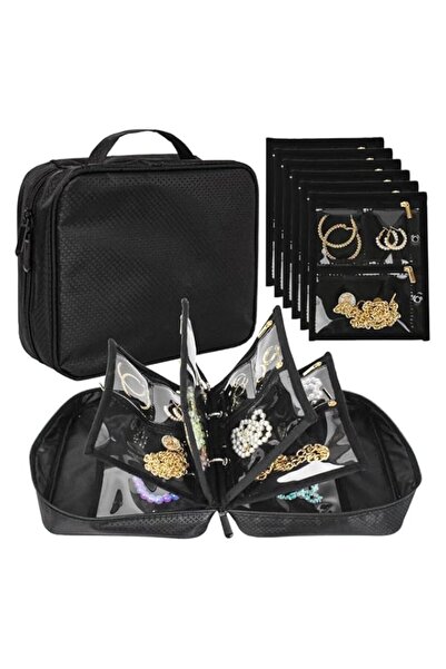 Generic حقائب تنظيم المجوهرات للسفر من HANNEA®، حافظة تخزين المجوهرات، مجلد ك...