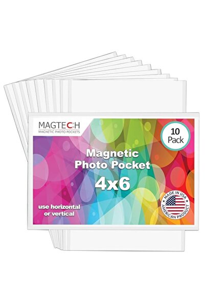 Generic Brand Magtech Magnetic Pocket Picture Frame, White, Holds 4 x 6 Inche...