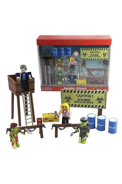 MBong Set 4 Figurine Si Accesorii Roblox, Action Collection Zombie Attack, Mbong®, 7 cm