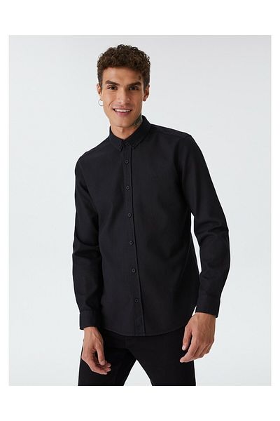 Loft Men's Black Lf 2030872 White m Shg Shirt Lf2030872-Blk