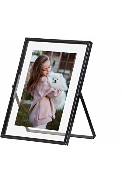 Generic Brand MANALA Metal Glass Photo Frame, Standing Floating Picture Frame...