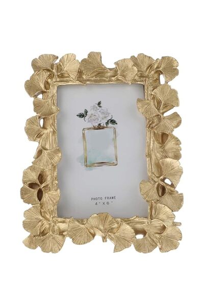 Generic Brand Photo Frame, Polyresin Picture Frame Gold Ginkgo Leaves for Pho...