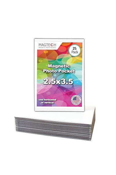 Generic Brand Magtech Magnetic Photo Pocket Picture Frame, White, Holds 2.5 X...