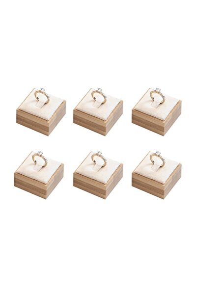 Generic تزوييق حامل خواتم من الخيزران، 6 قطع، للبيع، أدوات عرض المجوهرات، صنا...