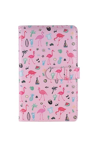 Generic ألبوم صور بوكيلا 96 جيبًا من جلد البولي يوريثان بنمط طائر الفلامنجو أ...