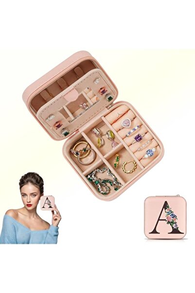 Generic Duomama Compact Travel Jewelry Box with Mirror - Jewelry Holder and Organizer for Women and Teens -