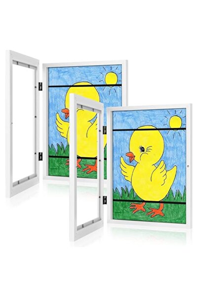 Generic إطار فني للأطفال من فلاهوم، قطعتين، إطار عرض قابل للتغيير، مقاس A4، إ...