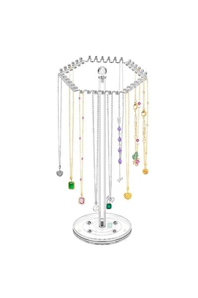 Generic NALACAL Rotating Acrylic Necklace Holder, Clear Jewelry Organizer Stand with 36 Hooks, Display Rack