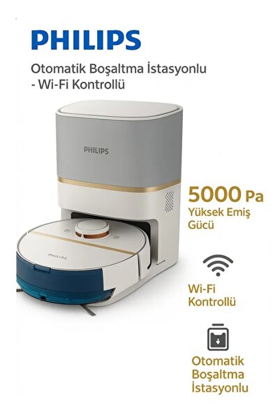 Philips Xu7100/02 Homerun 7000 Serisi Aqua Istasyonlu Robot Süpürge Beyaz - 5000pa Premium Performans