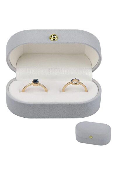 Generic صندوق خاتم مخملي من SYOSI لهدية المجوهرات، حامل بيضاوي الشكل لحفلات ا...