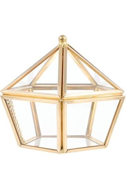 Generic Brand BIGTHREE Jewelry Box, Metallic Top Glass Storage Box, Vintage P...