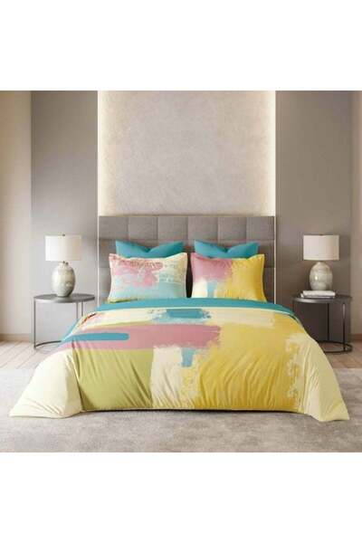 FIONNA.RO Digitally Printed Fine Bed Linen With Elastic - Colorful Abstract Pattern