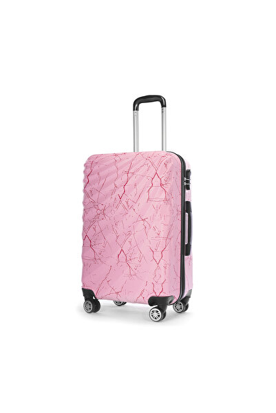 Wexta Wx-300 Baskılı Şeker Pembe Kabin Boy Valiz
