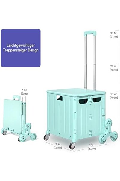 Generic Foldable Shopping Trolley with Lid 45 L Capacity Aluminium Telescopic Handle