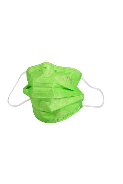 THK Set of 50 pieces Medical facial masks, THK, individually wrapped, 3 ply, 3 layers, green color