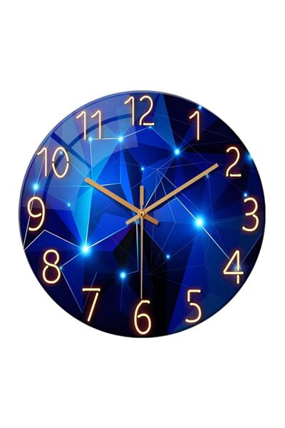 Generic Brand Wall Clock, Battery-Operated Round Glass Decorative Clock, 12-I...