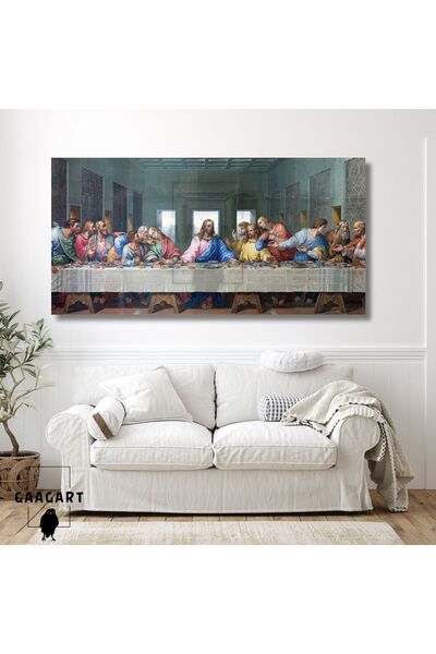 GAAGART Panoramik Kanvas Duvar Tablosu Son Akşam Yemeği