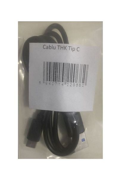 THK Type C cable, USB, 1m, 2A, black, charging Phones, Radios