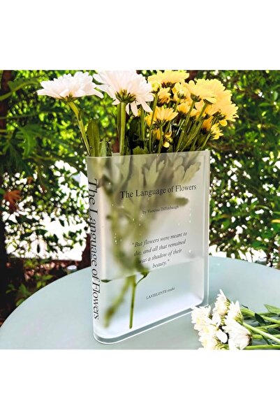 Generic Acrylic Book-shaped Flower Vase, Unique Clear Vase for Book & Flower ...