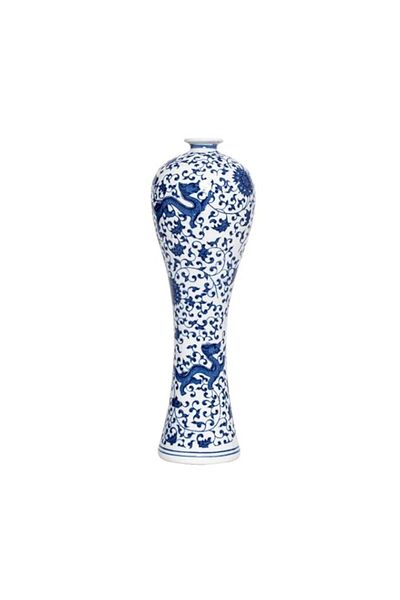 Generic Bigsee Chinese Blue and White Vase Antique Handmade Ceramic Flower Vase, Porcelain Decorative Glaze