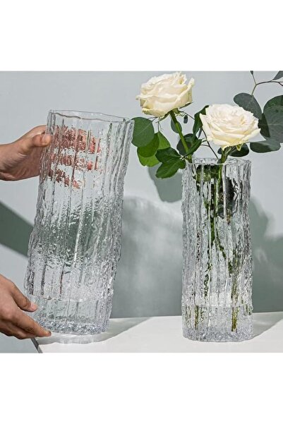 Generic QEEYON Glass Vase Modern Cylinder Glass Vase Large Decorative Vases H...