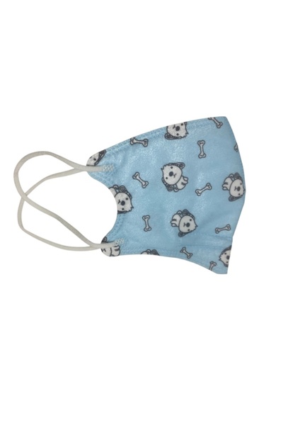 THK FFP2 mask for children, puppy drawings, 5 layers, individually wrapped, blue