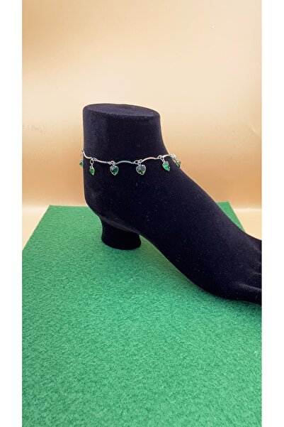 charmove ile kendinizi şımartın Women's silver color heart zircon stone anklet