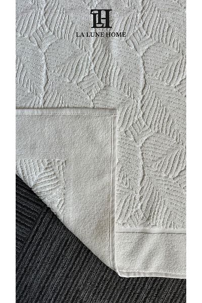 la lune home Leaf Patterned Cotton Bath Mat
