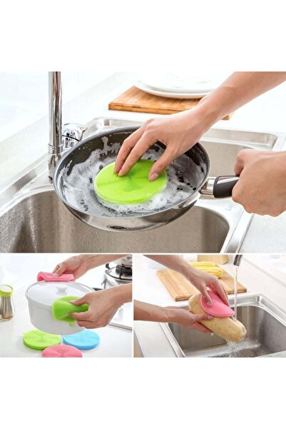 Evvano Pachet de 2 perii de vase din silicon multifuncțional - trivet - suport