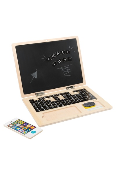Small Foot Educational Wooden Laptop with Magnetic Letters and Writing Accessories, 6+ Years